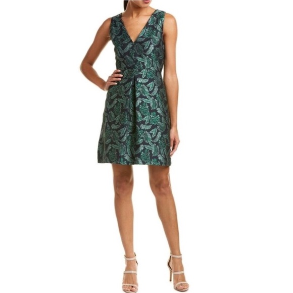 Sam Edelman Green Leaf Jacquard Dress - Picture 15 of 15